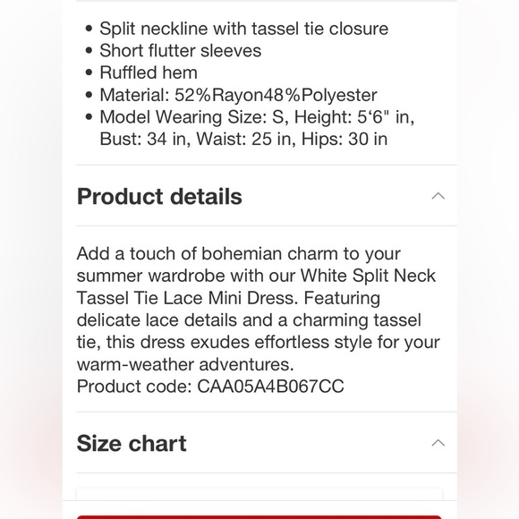 Women's White Split Neck Tassel Tie Lace
Mini Dress - new - Picture 6 of 10